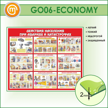 Стенд «Действия населения при авариях и катастрофах» (GO-06-ECONOMY)