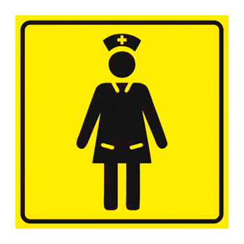 Тактильная пиктограмма «Медсестра», ДС35 (пленка, 150х150 мм)