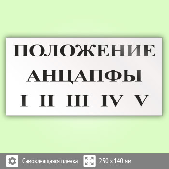 Знак (плакат) «Положение анцапфы», S55